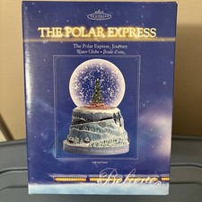 Hallmark Keepsake Polar Express Navidad Globo de Agua Luz Sonido De Colección 2004