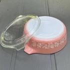 Vintage Pyrex Pink Gooseberry 471 Small Casserole Dish 1 Pint W/ Lid; Rare, HTF