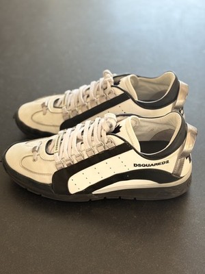 DSQUARED2 Sneaker 1964 Vintage + weiss / schwarze & silberne Akzente + Herren 42