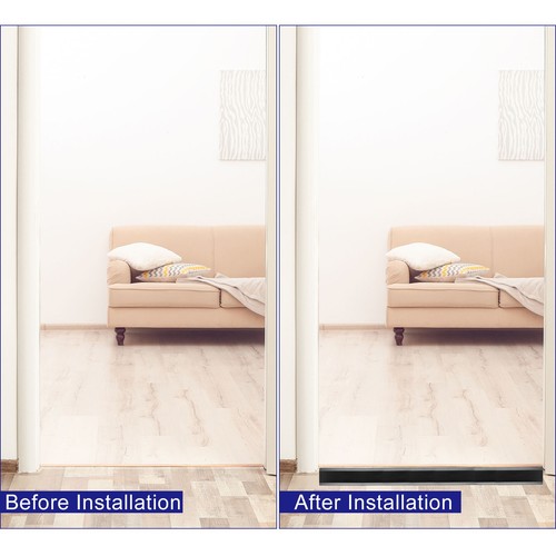 Aluminum Floor Transition Strip 35.4" Door/Tile/Carpet to Tile Black - Picture 5 of 6