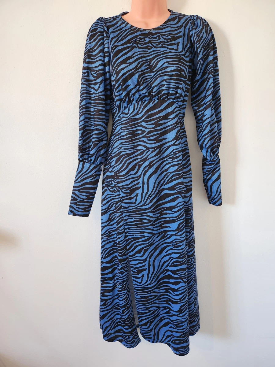 river island blue zebra dress Women's Animal Print Long Sleeve Dresses for Women for sale SIZE:95 Romantic Floral Lace A-Line lay flat to dry length_Asymmetrical