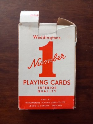 WADDINGTONS NUMBER 1 SUPERIOR QUALITY PLAYING CARDS with box