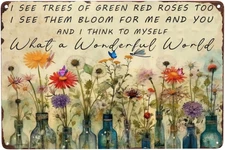 Hippie Summer Tin Sign - Vintage 'I See Trees of Green' Design - Retro Metal Wal