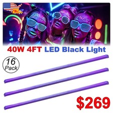 16 Pack 4FT 40W UV LED Black Light Bar Good to Create The Dramatic Atmosphere