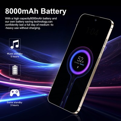 Black I16 Pro Max Android Smartphone Global Unlocked 6.8