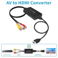 RCA to HDMI Converter, Analog Composite to HDMI Adapter Compatible VCR,DVD,VHS