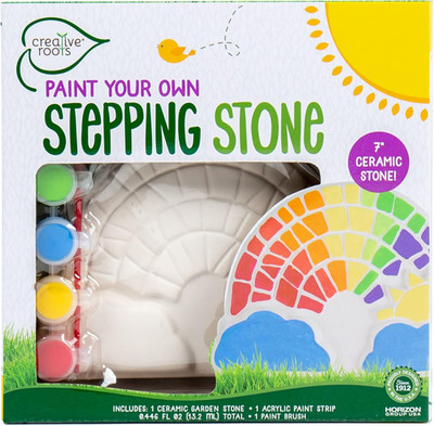 Mosaic Turtle DIY Stepping Stone Kit, Includes Ceramic Stone & 6 Vibrant Paints 