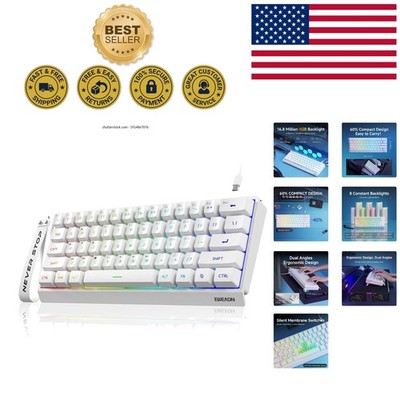 Ergonomic 60% Compact Gaming Keyboard with RGB Backlight & Type-C Connectivity