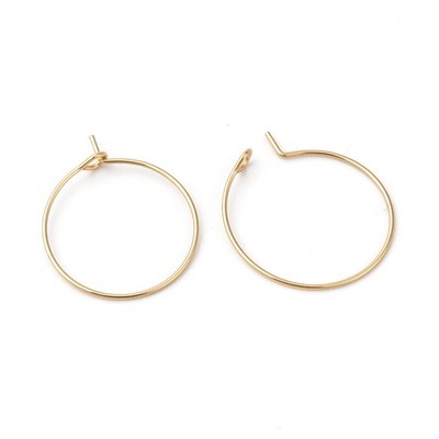 10pcs Gold Leverback Hoop Earring Finding Hinged Circle Blank for Jewelry Making