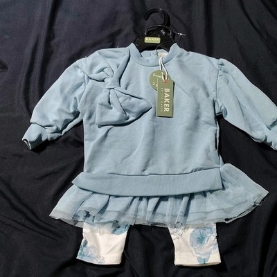 BAKER BY TED BAKER Baby Girls Blue Floral Dress & Leggings Set 3-6 Months