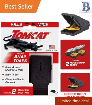 2-Pack Reusable Mouse Traps - Easy Set-Up, Safe for Kids & Pets, Pesticide-Free