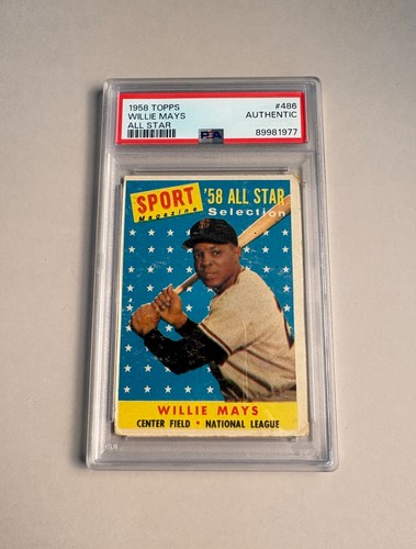 1958 Topps All-Star Willie Mays #486 New York Giants HOF PSA Authentic