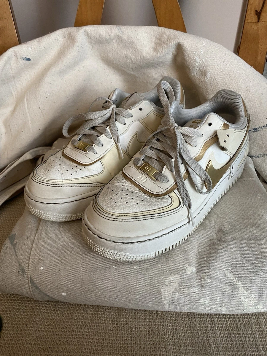 Nike Air Force 1 Shadow White Metallic Gold W for sale | eBay