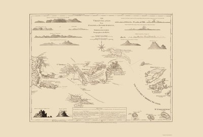 Historic Map - Virgin Islands - Jefferys 1775 - Vintage Wall Art