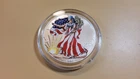 1999 BU Colorized / Painted American Silver Eagle .999 Fine Blast White incap.