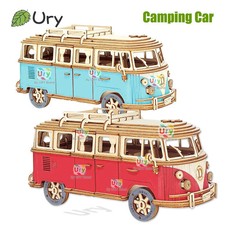 3D Holzpuzzle VW Bus Bulli Camping Retro DIY Modellbau Bausatz Holz Puzzle