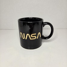 Vintage Black with Gold NASA Logo Ceramic Cof...