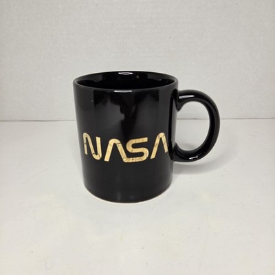 Vintage Black with Gold NASA Logo Ceramic Coffee Cup