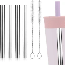 4Pcs Metal Straw for Owala Kids 12 OZ Stainless Steel Tumbler, Reusable Stainles