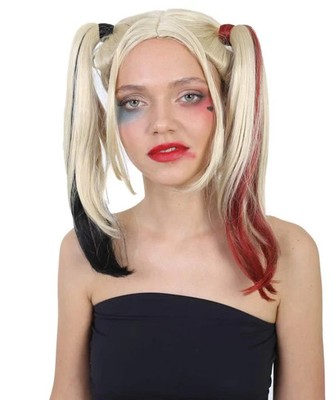 Harley Quinn Perücke, Zopfperücke - perfekt für Cosplay & Halloween