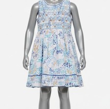 Poupette St. Barth Girls' Amelie Floral Print Blue Mini Dress Size 10