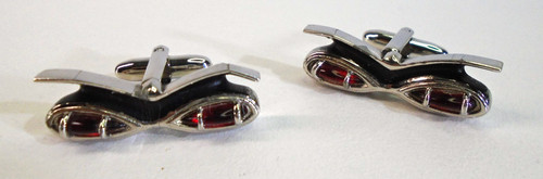 Vtg 1959 Chevy Impala Cat Eye Rear Bumper Taillight CUFFLINKS Silver Chevrolet