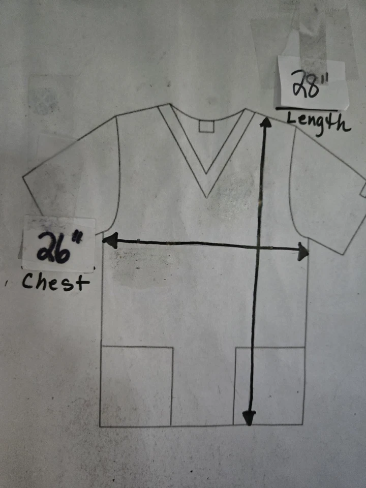 ADAR Scrub Top Size 2XL-Navy w/White Stitching V-Neck-Chest 26"/L 28" - Image 3 of 4