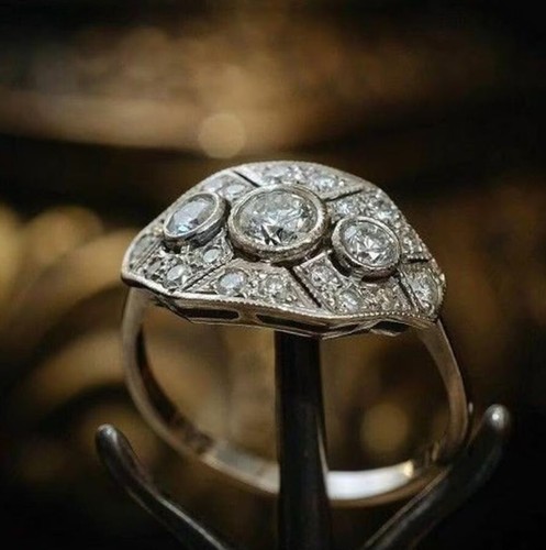 Bague de fiançailles en argent 925, promesse de fiançailles diamantée ...