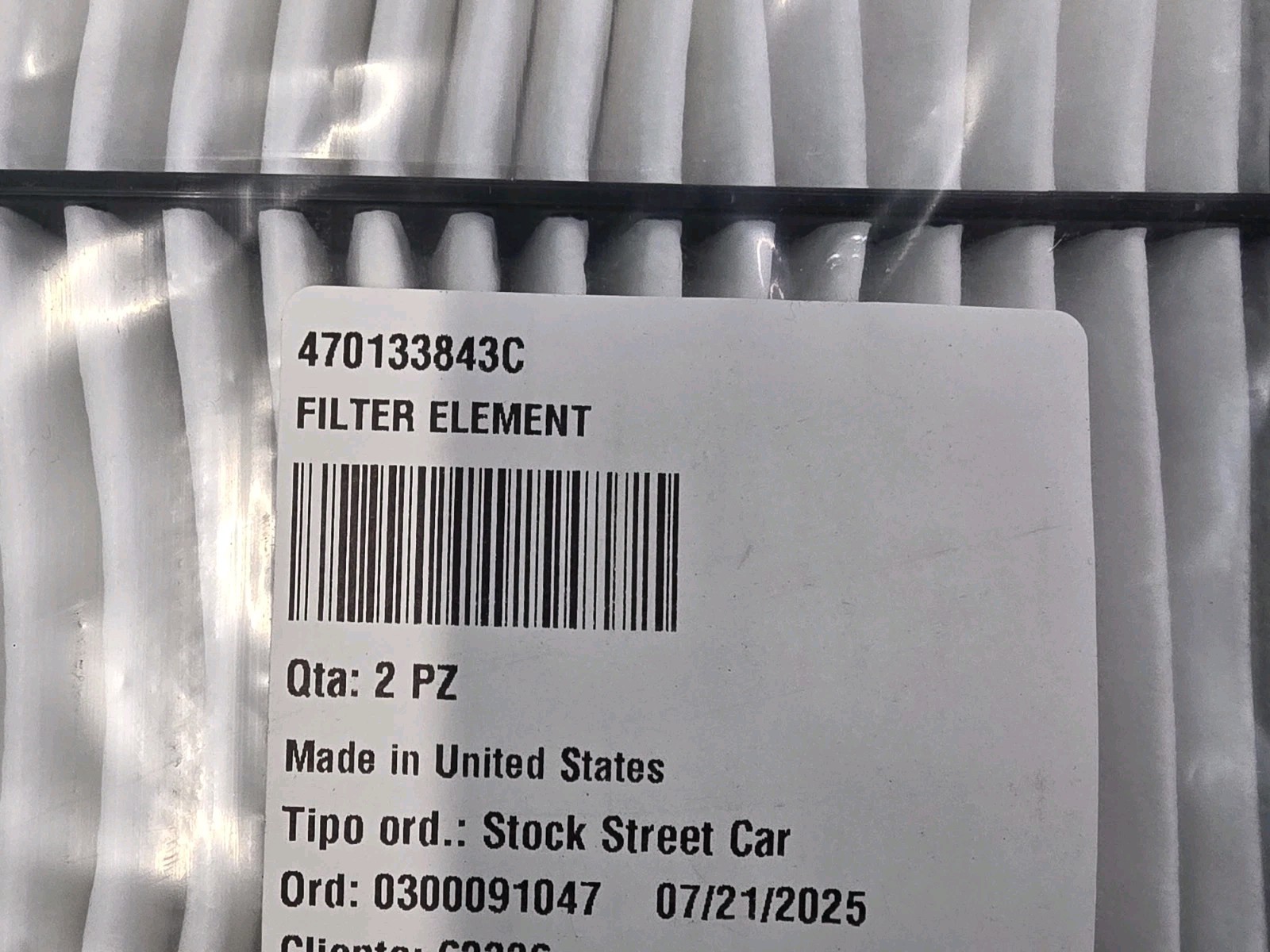  Lamborghini Air Filter Element 470133843C OEM Aventador SVJ Genuine.
