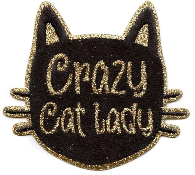 Simplicity Crazy Cat Lady applique Iron on Featuring a Black Cat With Gold 3"X3" - Image 3 of 4