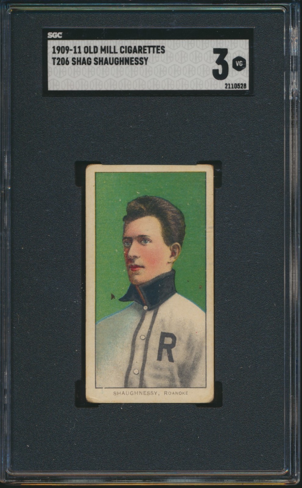 1909-11 T206 OLD MILL SHAG SHAUGHNESSY SL SGC 3 VG HOF SOUTHERN LEAGUER