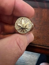 Marijuana Pot Leaf Gold Plated Men's Ring Size 13 (B2024B)
