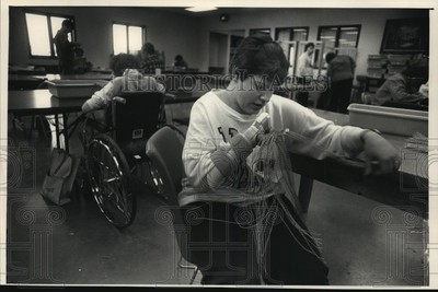 1988 Press Photo Diane Black, Worker at Chippewa County Development Center
