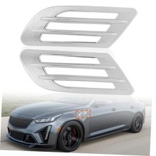 Exterior Car Air Flow Fender Side Vent Decoration Sticker, Front Side Chrome
