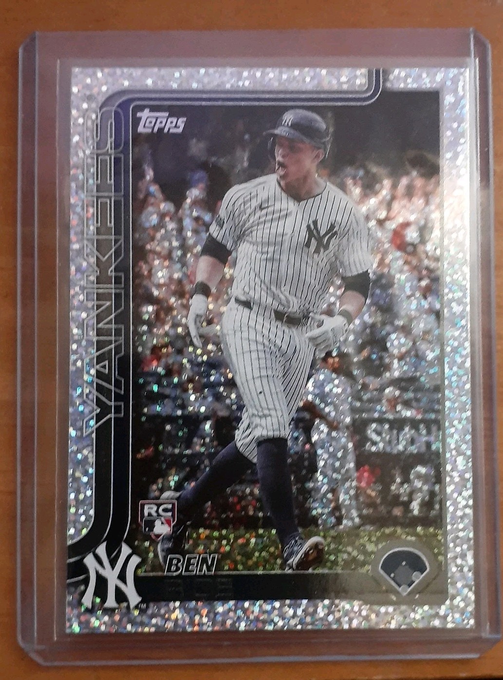 2025 Topps Series 1 #337 Ben Rice Sand Glitter Insert Parallel RC Yankees