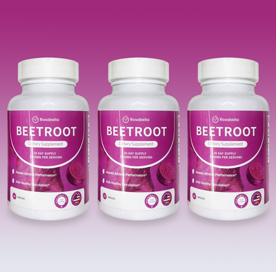 #ad 3PCS Rosabella Organic Beet Root 60 Capsules Natural Energy Boost Blood Pressure $19.99