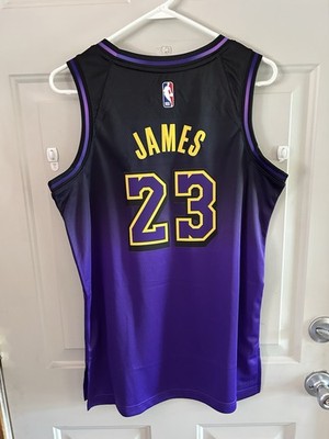 LA Lakers Nike NBA Authentic City LakeShow LeBron James Jersey Men