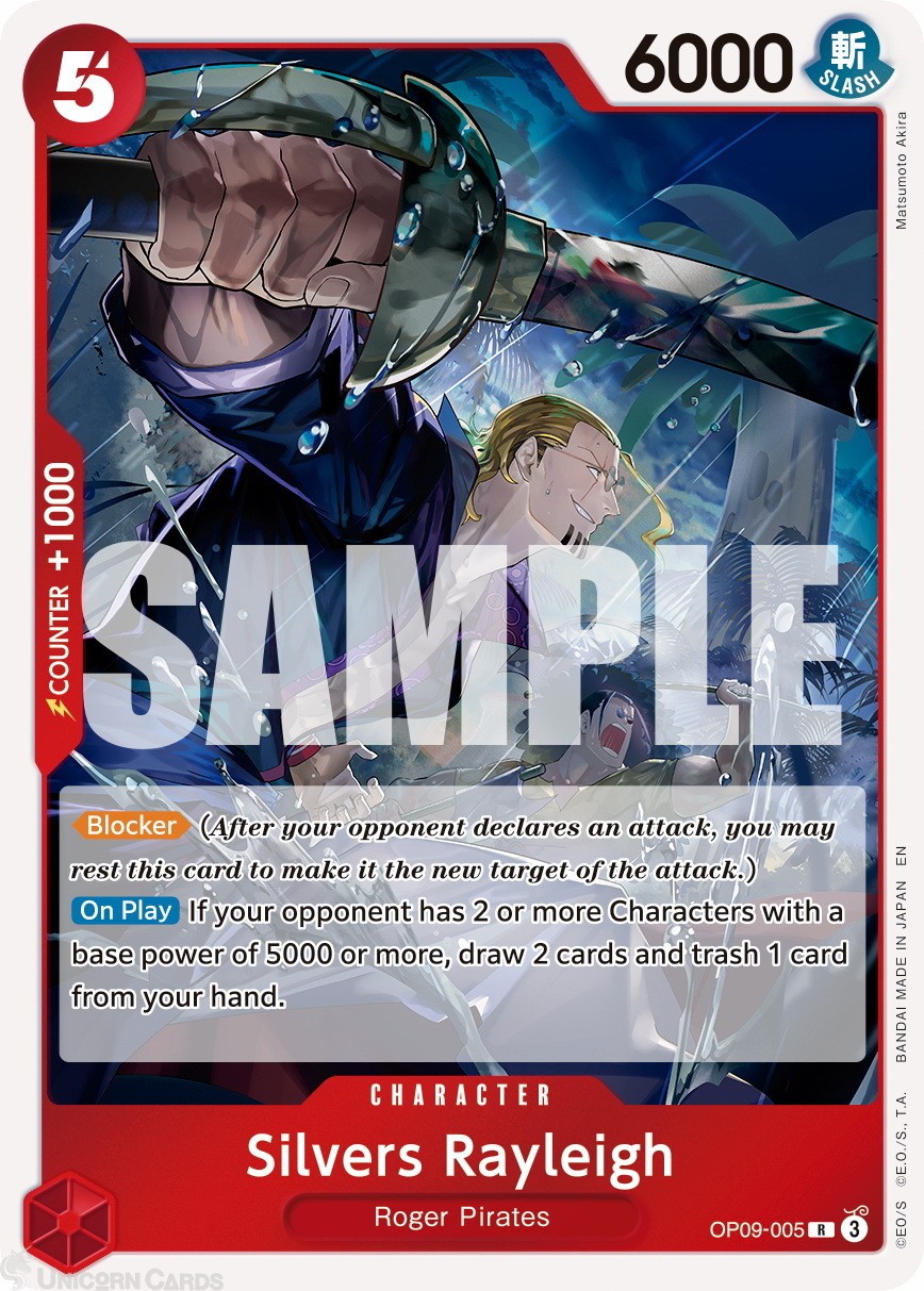 OP09-005 Silvers Rayleigh : Rare Foil English One Piece TCG Card : PRB02: One Pi