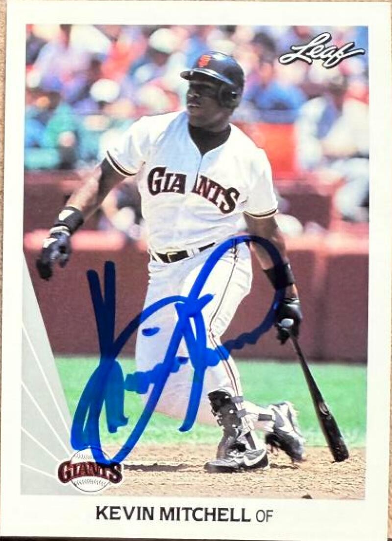 Kevin Mitchell Autographed 1990 Leaf #120