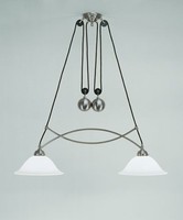 Pendelleuchte Messing Glas Nickel Blendarm E27 85 Cm Esstisch HäNgelampe