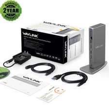 14-IN-1 DisplayLink Docking Station Dual 5K HDMI Monitor USB-C/A Laptop Dock Hub