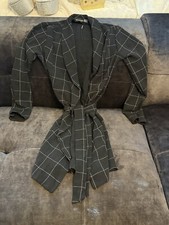 Pretty Little Thing Black Checkered Long Sleeve Blazer Dress Size US 4