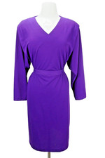 VTG Lounge House Coat Antony Richards Solid Purple Robe Caftan Dress BOHO 14 1/2