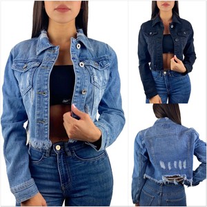 cut off cropped denim jacket