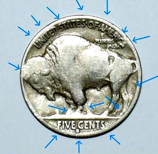 1935 S Buffalo Nickel Obverse, Reverse RPM Mint Errors S on S Full Date Overlap - Image 2 of 4