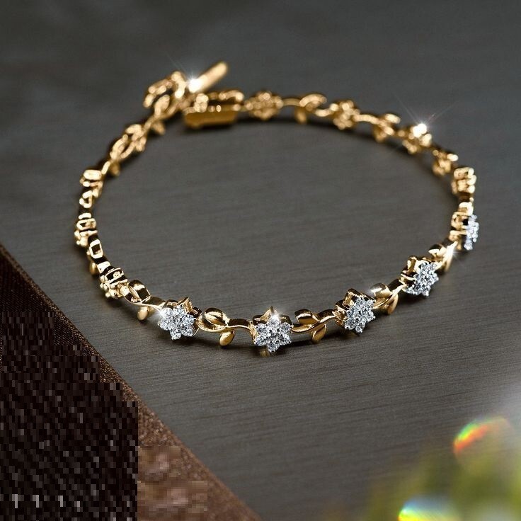 8 Ct Round Simulated Diamond 925 Sterling Silver Flower Stylish Tennis Bracelet