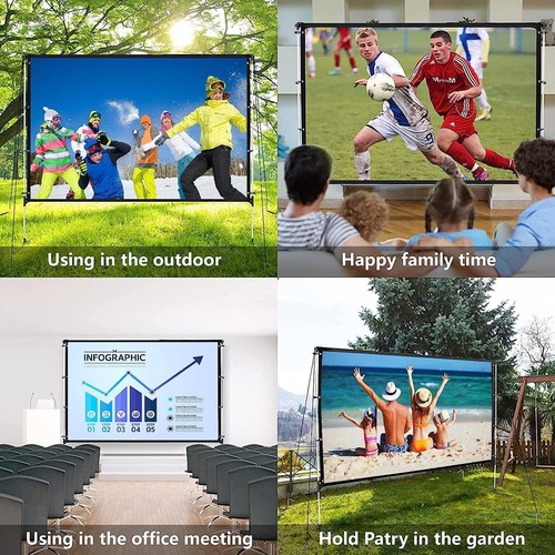 Projector Screen with Stand 120 Inch Foldable Portable Movie Screen 16:9 - Picture 5 of 5