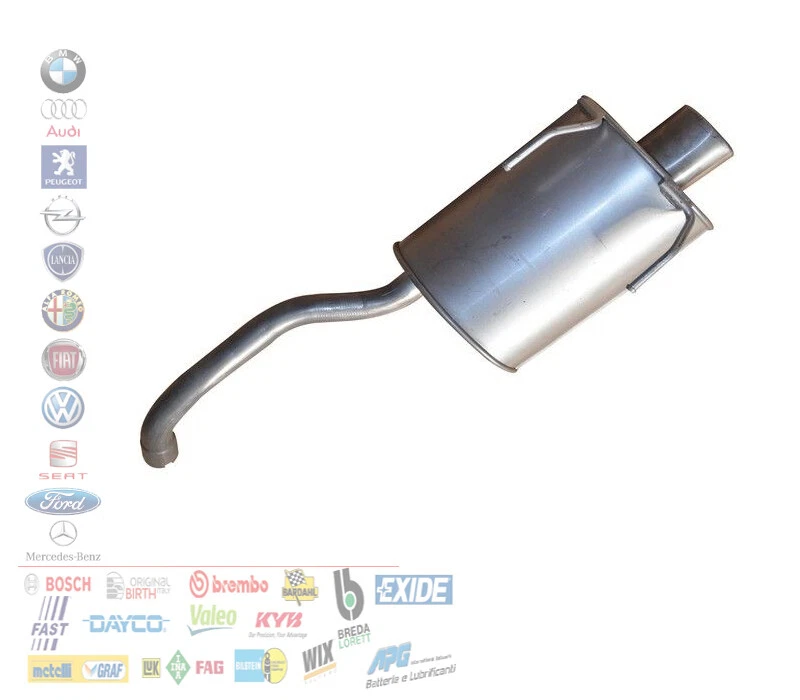 SILENZIATORE MARMITTA POSTERIORE SCARICO FIAT PANDA 169 500 312 FORD KA 1.1 1.2 - Immagine 2 di 4
