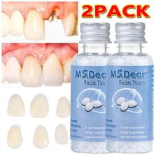 2PACK False Teeth Solid Glue Temporary Tooth Repair Moldable Fix Broke Gap Teeth