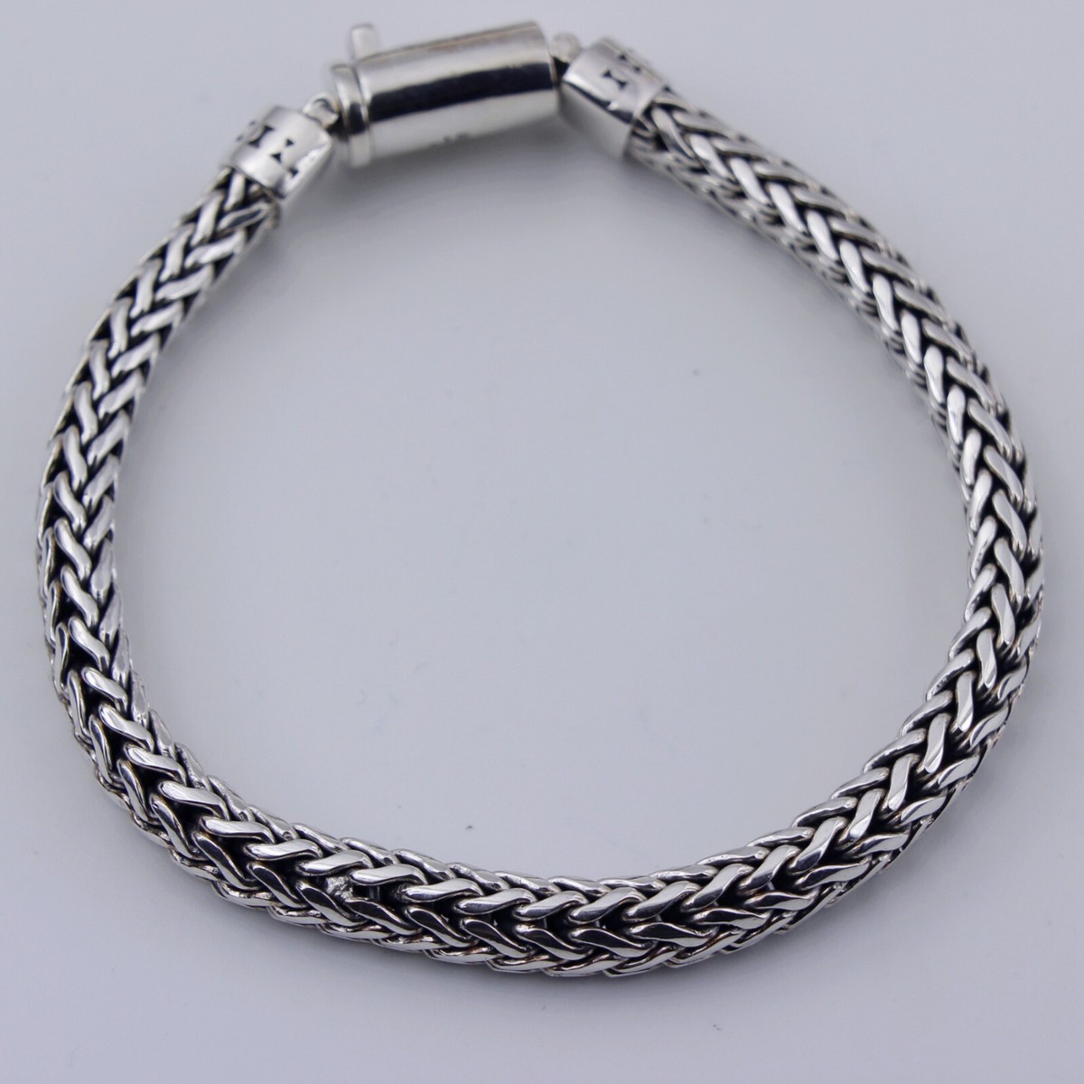 Men Women 925 Sterling Silver 7 mm Braided Woven Chain Hand